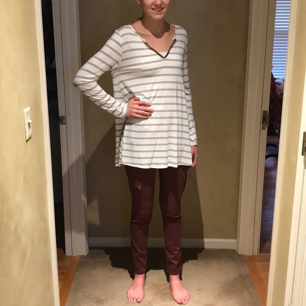 Grey beyond basic striped tunic
